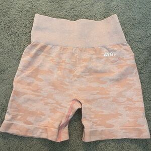 AYBL orange/coral Camo biker shorts